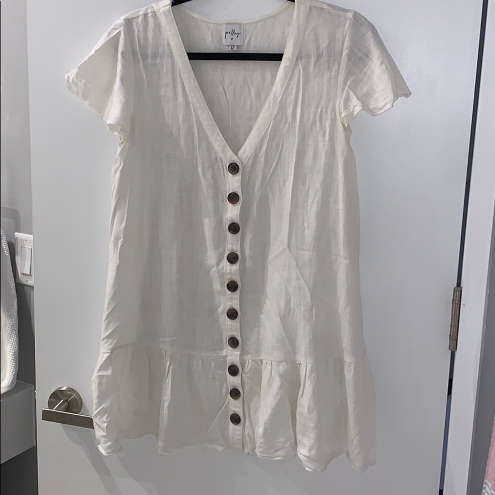 Off White Button Down Dress